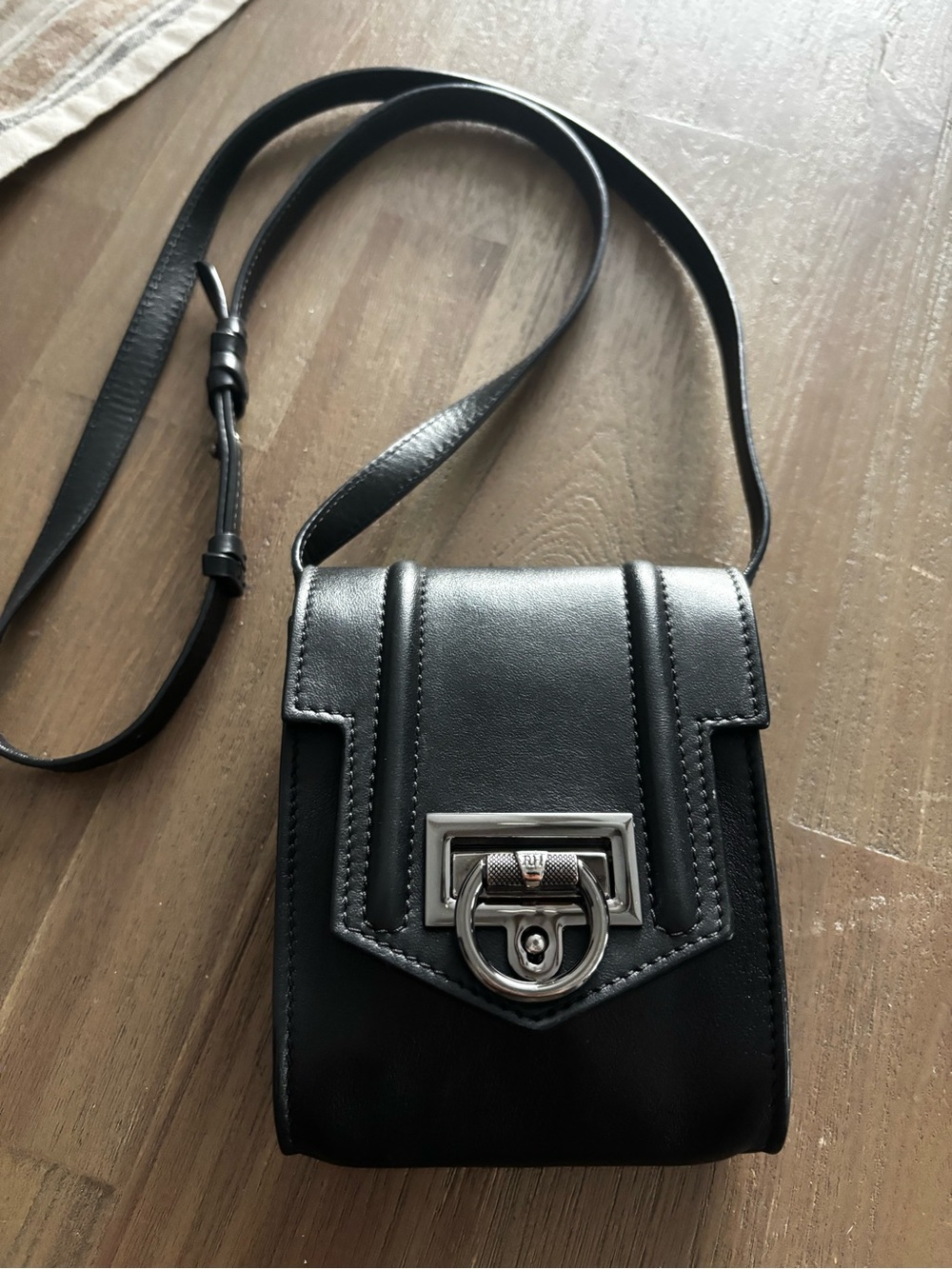 Reece Hudson Black Mini Crossbody with Silver Hardware